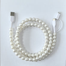 Load image into Gallery viewer, Beaded &amp; Pearl USB Charging Cord