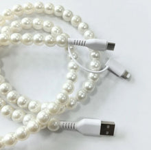 Load image into Gallery viewer, Beaded &amp; Pearl USB Charging Cord