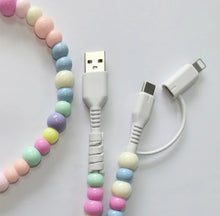 Load image into Gallery viewer, Beaded &amp; Pearl USB Charging Cord