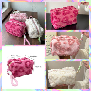 Plush Heart Makeup Bag