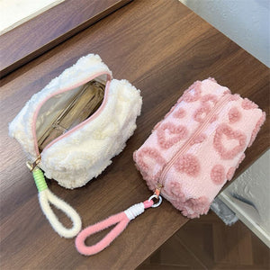 Plush Heart Makeup Bag