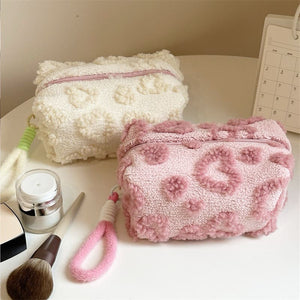 Plush Heart Makeup Bag