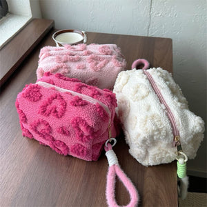 Plush Heart Makeup Bag