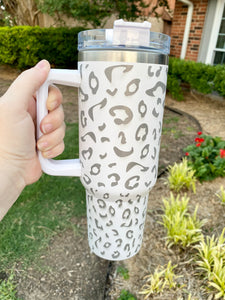 Cheetah 40oz Powder Coated Mug with Handle