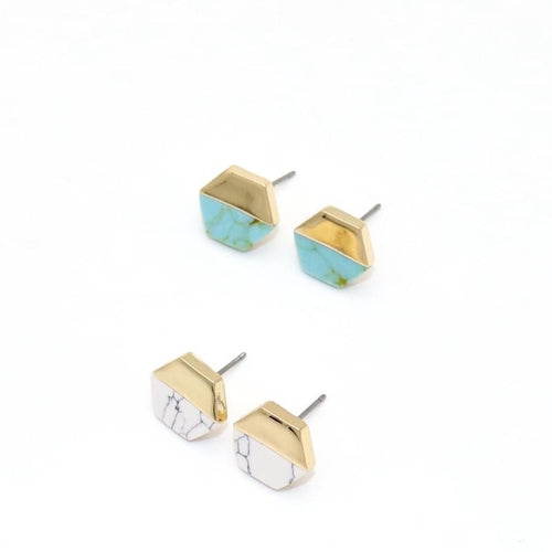 Geometric Turquoise Studs