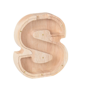 Wood Letter Money Bank