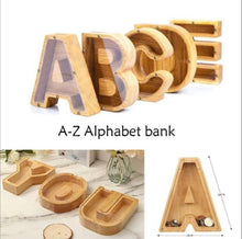 Load image into Gallery viewer, Wood Letter Money Bank