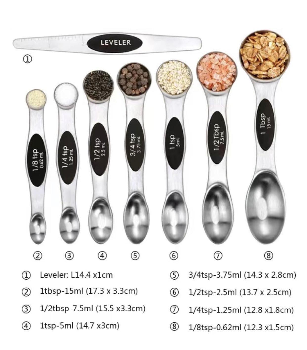 Double-Sided Magnetic Measuring Spoon Set + Leveler – The Lace Door  Wholesale