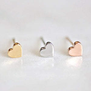 Tiny Heart Stainless Steel Stud Earrings
