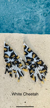 Load image into Gallery viewer, Seed Bead Cheetah Fringe Earrings