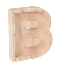 Load image into Gallery viewer, Wood Letter Money Bank