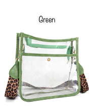Load image into Gallery viewer, Leopard Strap Clear Crossbody Purse