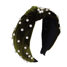 Load image into Gallery viewer, Velvet &amp; Pearl Headbands