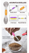 Load image into Gallery viewer, Double-Sided Magnetic Measuring Spoon Set + Leveler