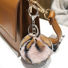 Load image into Gallery viewer, Cheetah / Leopard Puff Ball Key chains