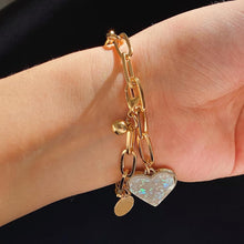 Load image into Gallery viewer, Heart Charm Dangle Bracelet