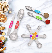 Load image into Gallery viewer, Double-Sided Magnetic Measuring Spoon Set + Leveler