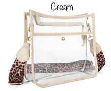 Load image into Gallery viewer, Leopard Strap Clear Crossbody Purse