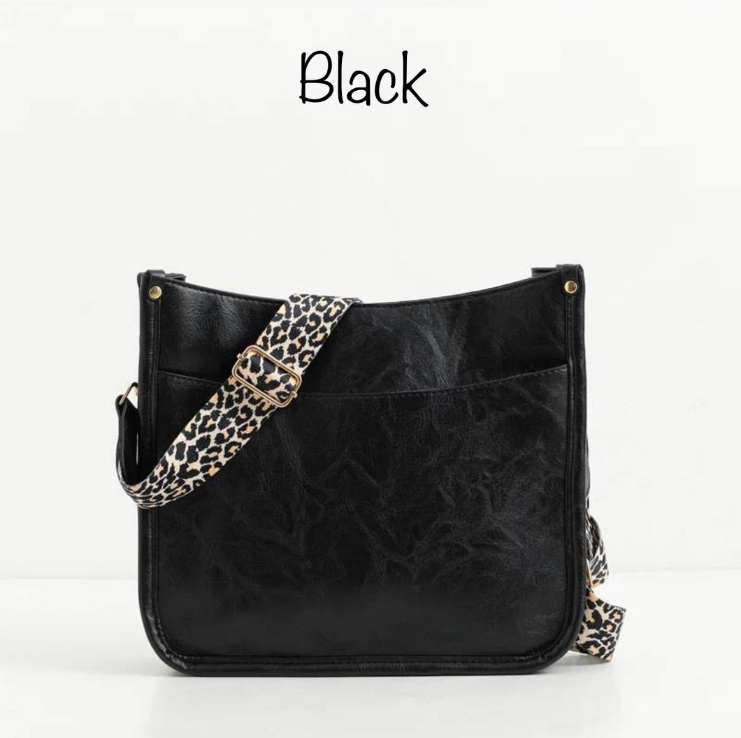 Leopard Strap Crossbody Bag (with zipper closure)