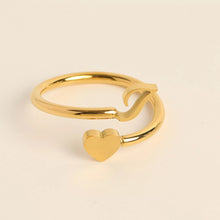 Load image into Gallery viewer, Initial Heart Gold Ring