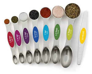 Double-Sided Magnetic Measuring Spoon Set + Leveler