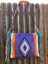 Load image into Gallery viewer, Aztec Tote with Leopard Fringe