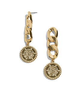 Chain and Coin Dangle Earrings