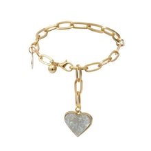 Load image into Gallery viewer, Heart Charm Dangle Bracelet