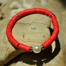 Load image into Gallery viewer, Soft Pottery Stretchy Bracelet with Pearl